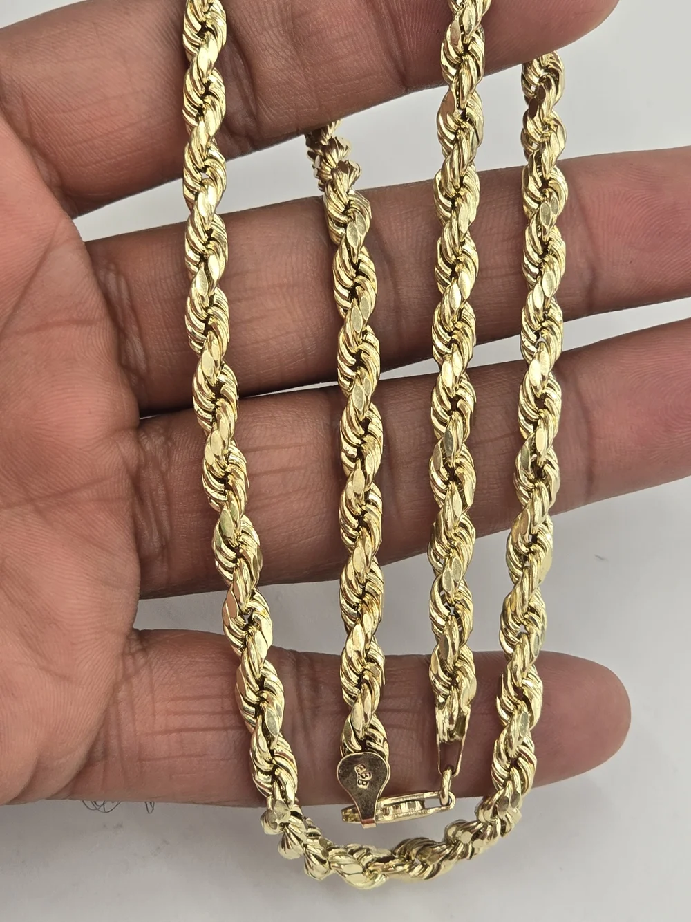 10k Real Gold Rope Chain 5.5 Mm 20 Inches